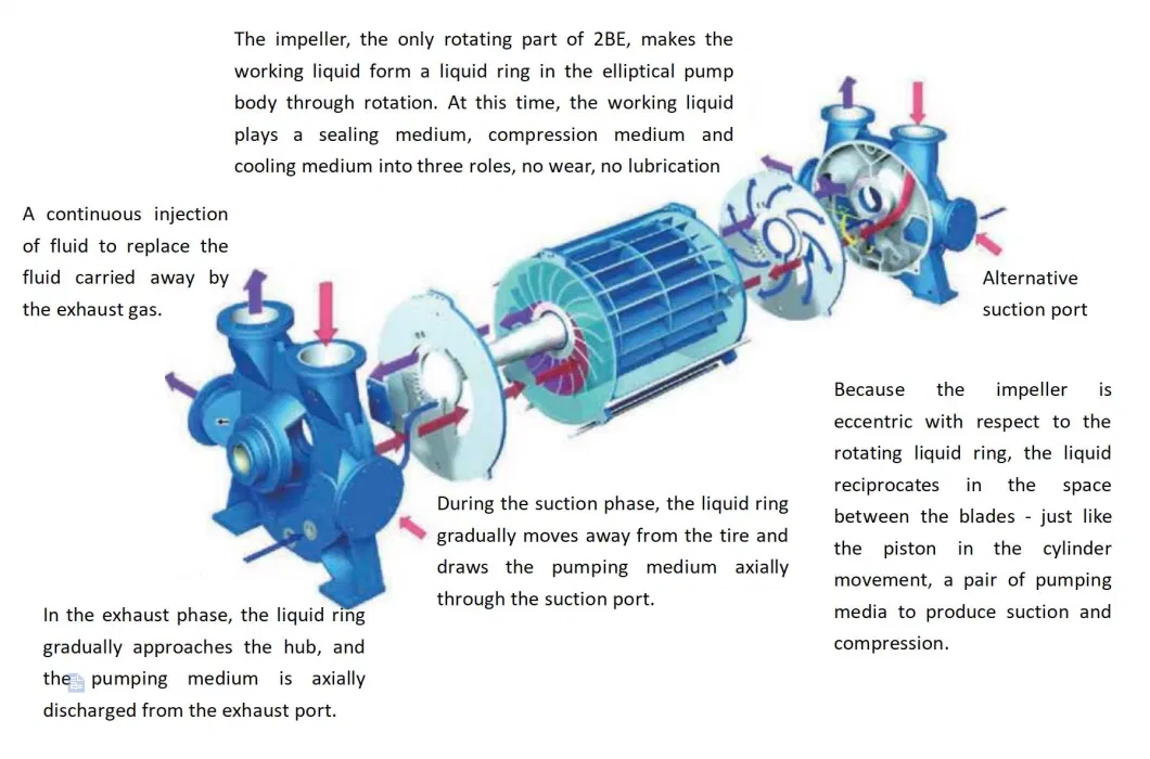 High-Power Liquid Water Ring Vacuum Pump Roots Pump Piston Rotary Vane Pump for Paper Mill